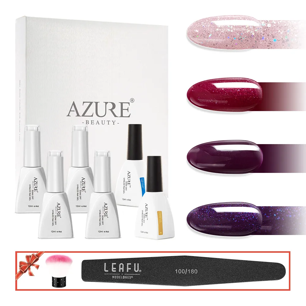 Лазурная красота 8 шт./лот Французский маникюр гель основа для ногтей Топ с