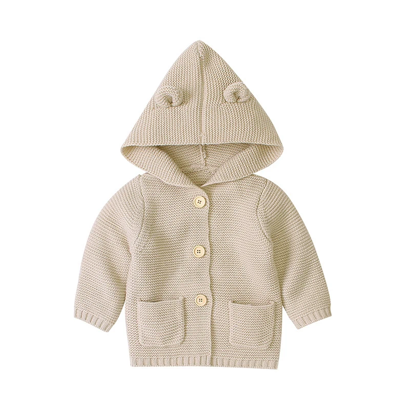 

LZH Ins Children's Clothing 2020 Autumn Winter New Baby Girls Simple Knitted Sweater Little Girls Hooded Cardigan 0-3 Years Old