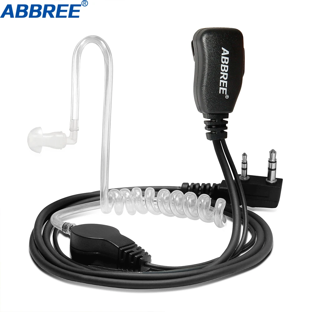 2 шт. ABBREE Covert для акустической трубки наушников гарнитура наушники Baofeng UV-5R UV-82 BF-888S