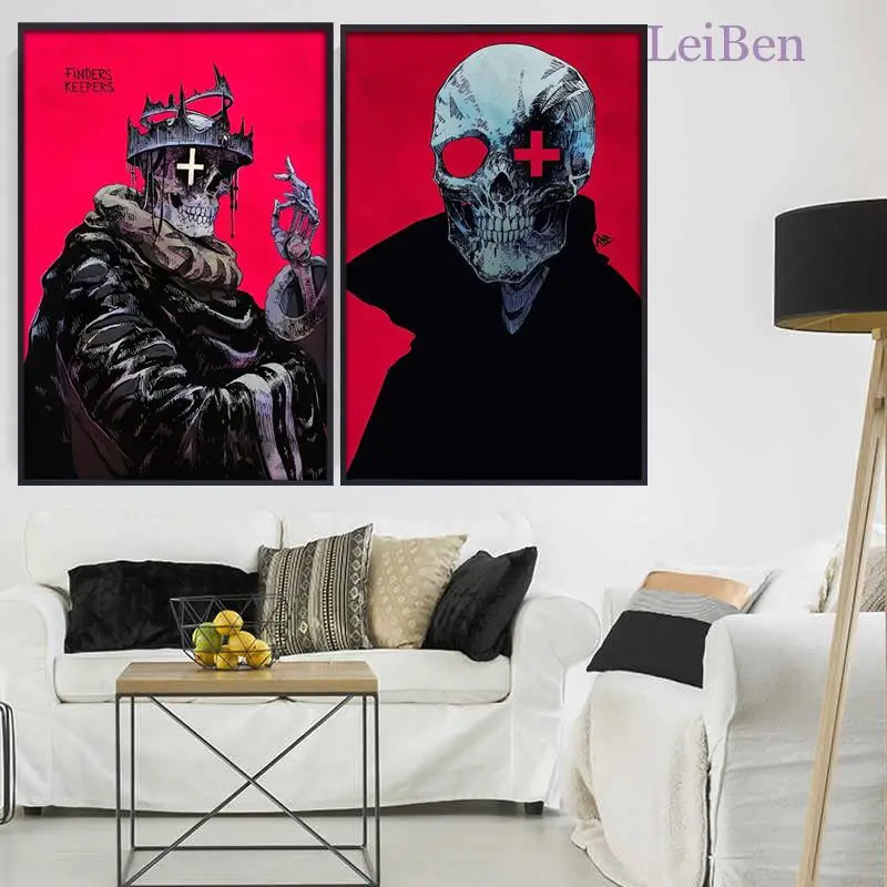 

Modern and Stylish Skull Black Print Canvas Painting Art Poster On The Wall Home Decoration Living Room Bedroom Murals Frameless
