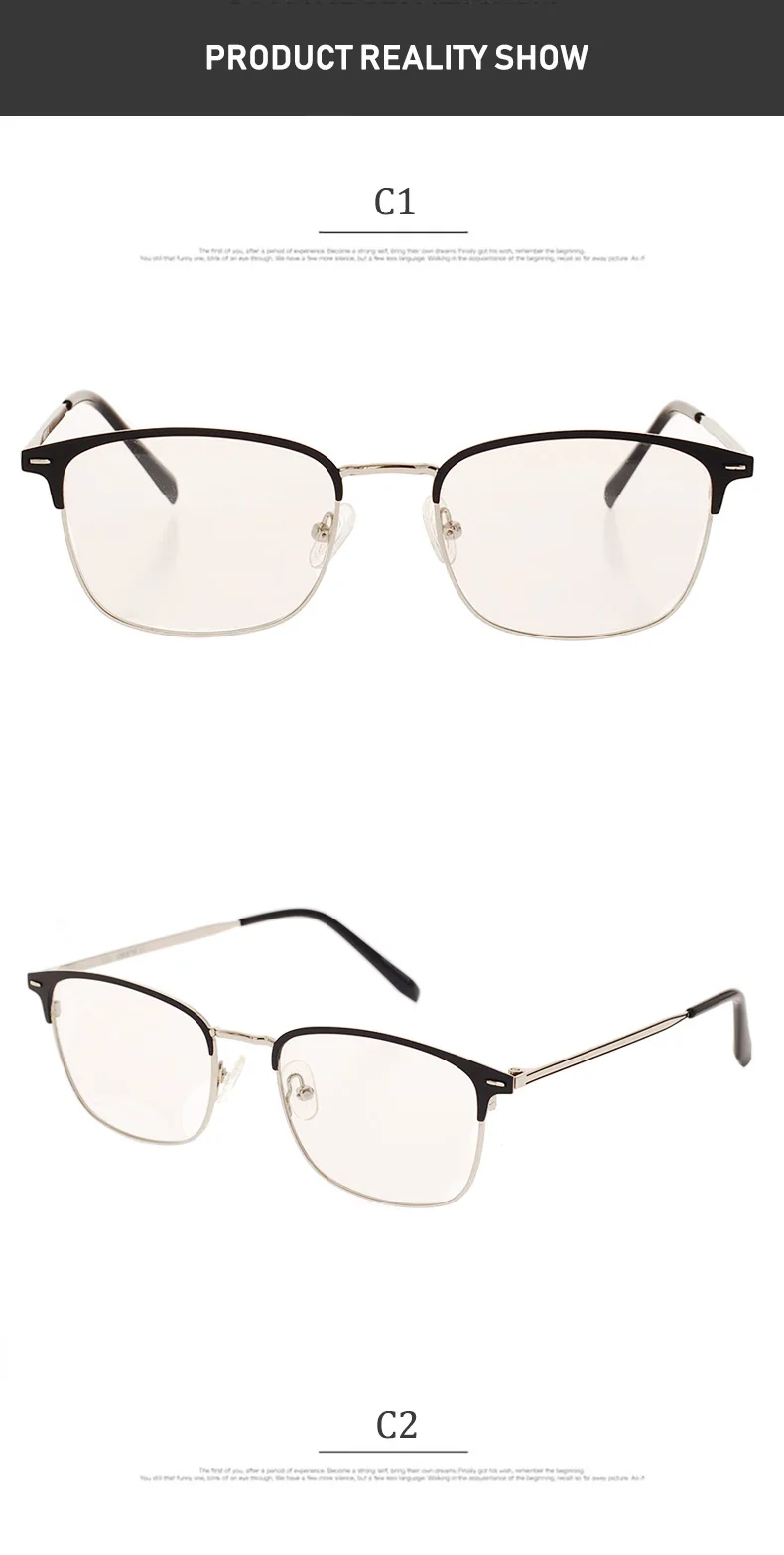 REAL Fashion Men Women Glasses Metal Classic Frame Myopic Glasses Optical Glasses Eyewear Half Frame Eyeglass Frames Unisex