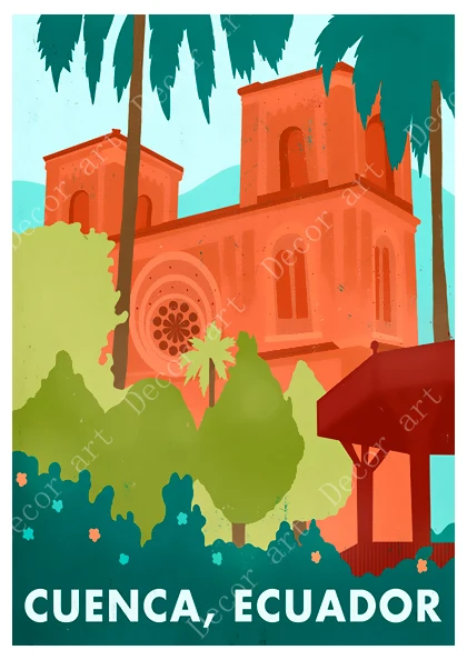 Южная Америка Эквадор винтажные Ретро путешествия классические холст картины