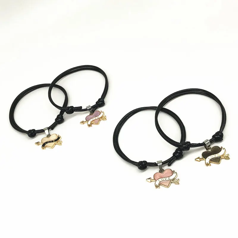 2018 Новая Мода Пара Браслеты Ручной Работы Регулируемый Браслет из веревки Jewery