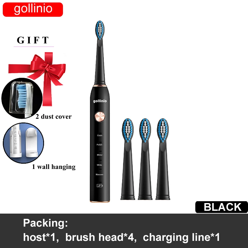 

Зубная щетка электрическая gollinio GL41A звуковая с зарядкой от usb