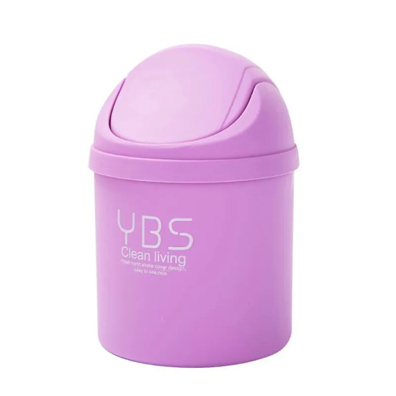 purple Мини милое домашнее офисное настольное ведро для мусора мини небольшая мусорная корзина для мусора на столе корзина - Цвет: purple