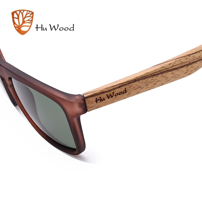 Мужские солнцезащитные очки из натурального бамбука HU WOOD поляризационные