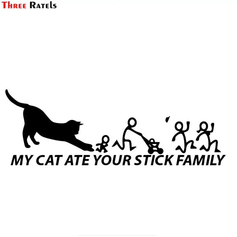 

Виниловая наклейка Three Ratels FD72 с надписью «My Cat Ate Your Stick»