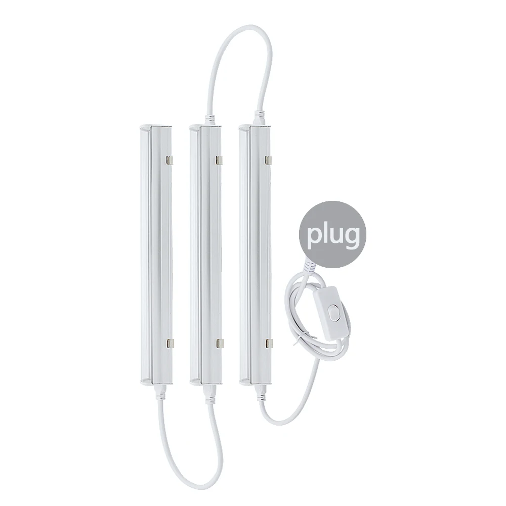 LED Tube x3 29 см алюминиевый корпус подключаемый T5 светодиодный светильник для выращивания растений AC 110V 220V 660nm красные 455nm синие комнатные растения, цветы лампа для роста - Испускаемый цвет: LED Tube x3