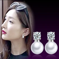 2022 new popular zircon pearl geometric short female hypoallergenic korean fashion simple temperament jewelry wholesale