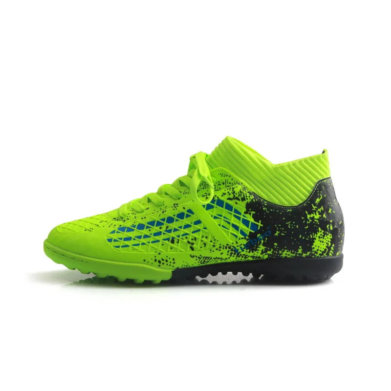 

Exclusive! TIEBAO Football Shoes Durable Rubber Sole High Ankle TF Turf Football Boots Outdoor Sports Training Soccer Shoes