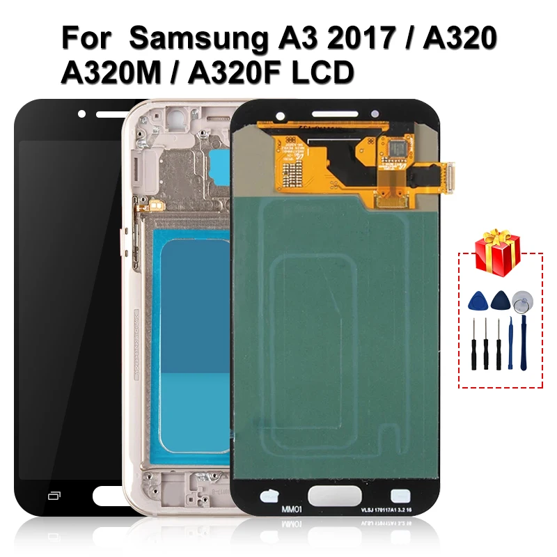 Оригинальный сенсорный ЖК экран для Samsung Galaxy A3 2017 A320 дигитайзер дисплея A320M A320F