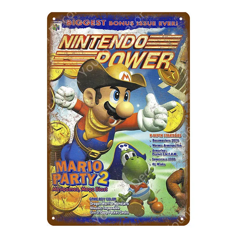 Япония плакат видеоигры nintendo power Супер Марио стикер стены sega Gamer стены искусства дощечки с рисунком комнаты декор YI-030 - Цвет: YD7967EI