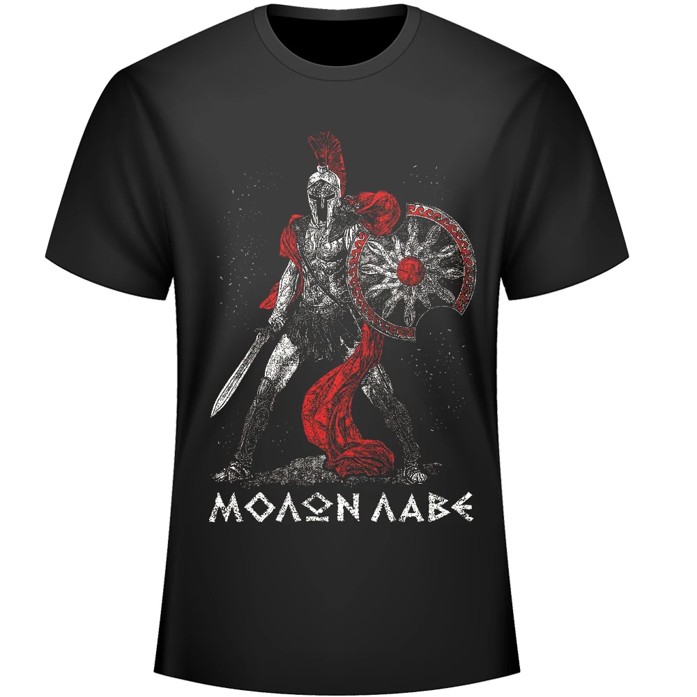 

Fashion Design Sparta Warrior Molon Labe T-Shirt. Summer Cotton Short Sleeve O-Neck Men's T Shirt New S-3XL