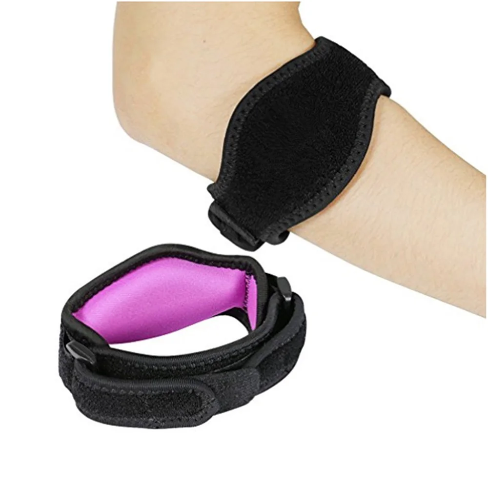 

Badminton Tennis Elbow Protector Sports Elbow Brace with Pad Arm Brace Pain Relief Support Sponge Elbow Strap (Rosy+