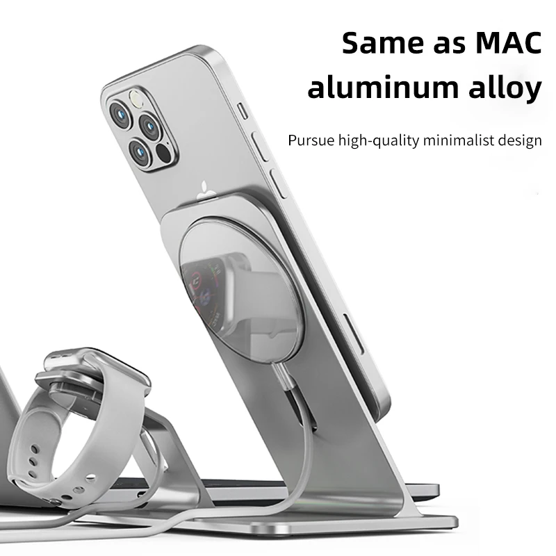 

Беспроводное зарядное устройство GTWIN 2 в 1, магнитный держатель для iPhone, быстрая зарядка для Apple Watch iWatch, iPhone 12 Pro Mini