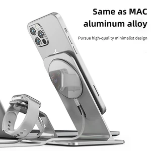 gtwin 2 in 1 magnetic wireless charger stand for iphone fast charging for apple watch iwatch for iphone 12 pro mini phone holder free global shipping