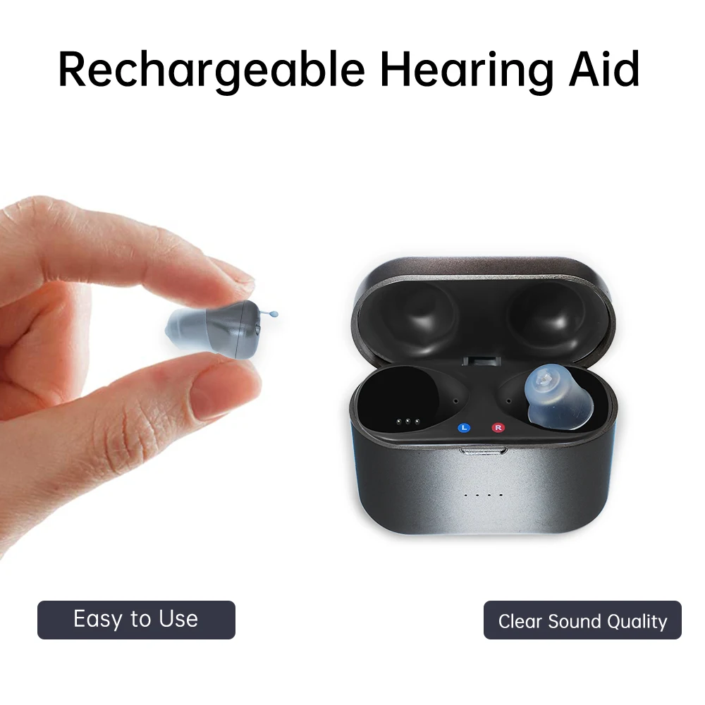 Rechargeable Hearing Aids Mini Device SR81 Digital Audifonos 8-Channels Sound Amplifier Adjustable Micro Wireless for Deafness