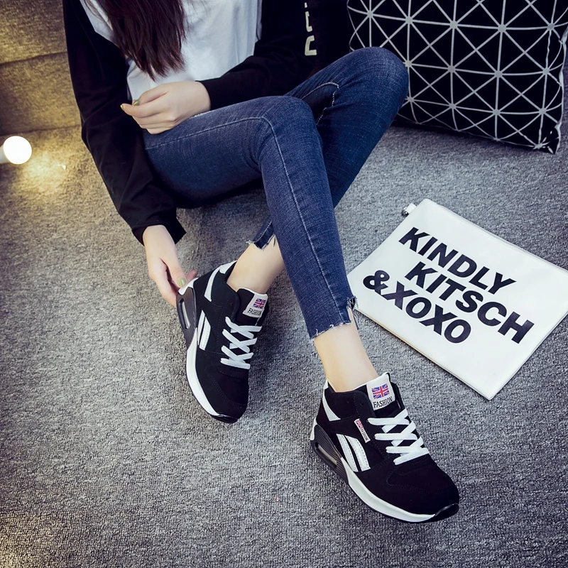 Женские теннисные туфли ссветильник кожаные кроссовки с воздушной амортизацией