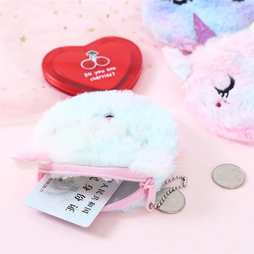 Милый детский кошелек плюшевый мультяшный Кошелек для монет женская сумочка с
