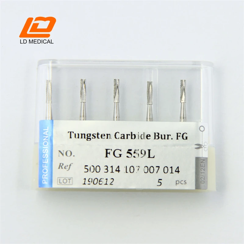

Dental Tungsten Carbide Burs FG 559L(110 014) High Speed FG Cylinder Cross Cut Prepare Cavities CE ISO Certified