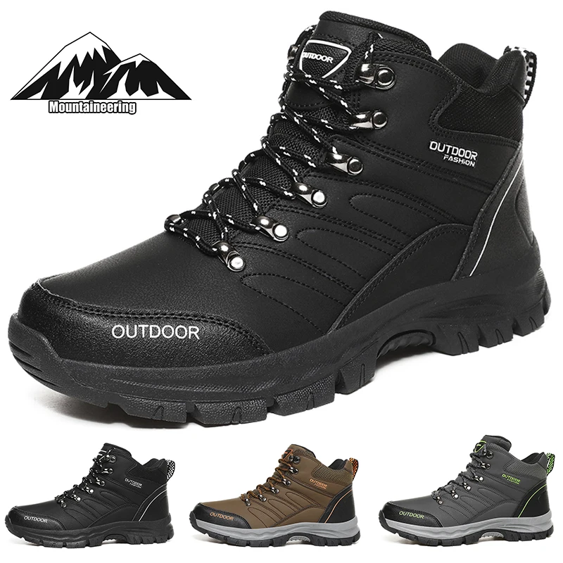

Men Hiking Shoes Outdoor Waterproof Mountain Sports Shoes High-Top Trek Travel Shoes Winter Wear-resistant Season Hunting Shoes
