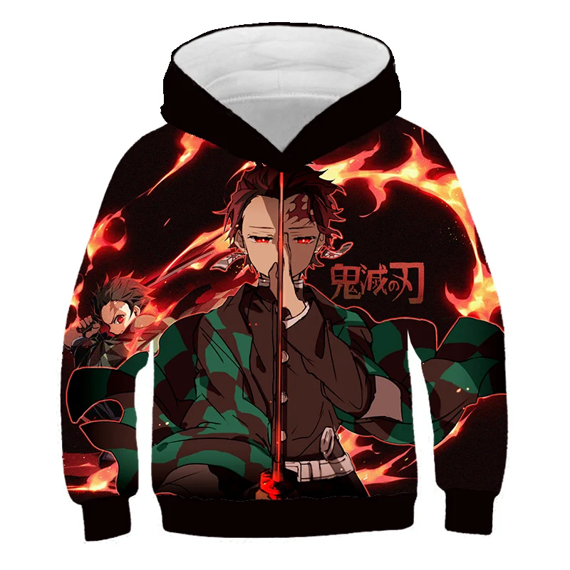 Косплей демон убийца Kimetsu no Yaiba толстовки для мальчиков и девочек 3D осенне зимняя