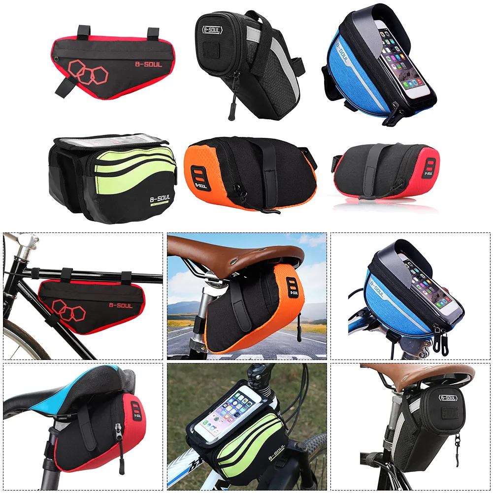 

Waterproof Mountain Bike Bag Bicycle Frame Front Tube Bags Nylon Phone Pouch Seat Bike Saddle Bag Cycling Bike Accessories