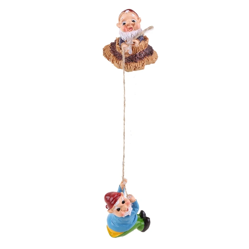 

Rope Climbing Dwarf Tree Ornament Hanging Dwarf Pendant Outdoor Garden Cute Cartoon Sculpture Creative Art Crafts Home Craft Wor