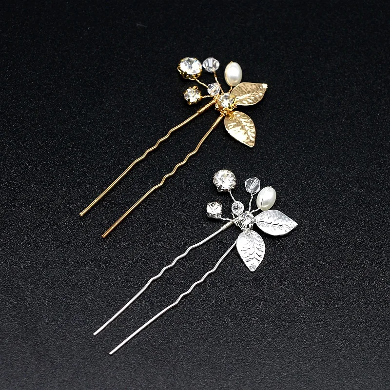 Женская заколка для волос из сплава u образная в форме листа аксессуар свадебной