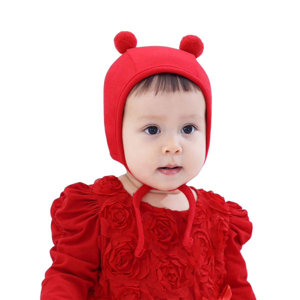 Baby Cap Girl Protective Hat No-Brim Plush Ball Relaxed Lace-up Breathable Round | Детская одежда и обувь