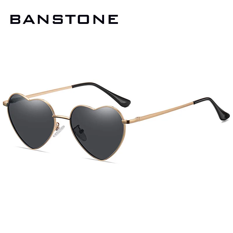 

BANTONE Retro Heart Shaped Sunglasses Fashion Polarized Sun Glasses Ultralight Clear Colorful Eyewear For Women UV400 Sunshades