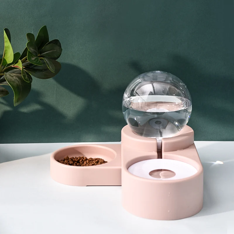 pink Домашние животные еда диспенсер воды для миски товары для животных кошек Портативный Автоматический Питатель питья фонтан бутылочка для кормления - Цвет: pink