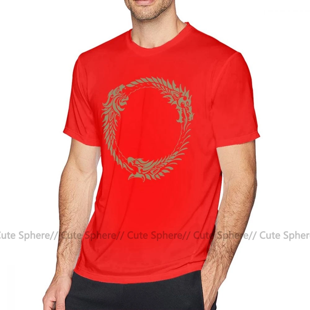 The Elder Scrolls T Shirt Elder Scrolls Online Merchandise T-Shirt Oversized Basic Tee Shirt Cotton Mens Short Sleeves Tshirt - Цвет: Red