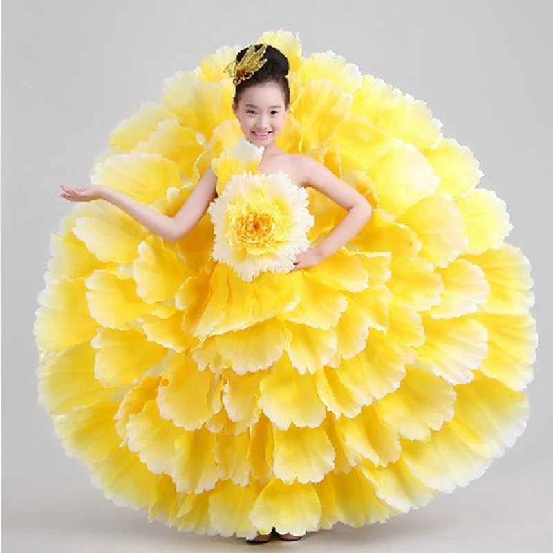 Испанский танцевальный костюм для фламенко женское платье с лепестками