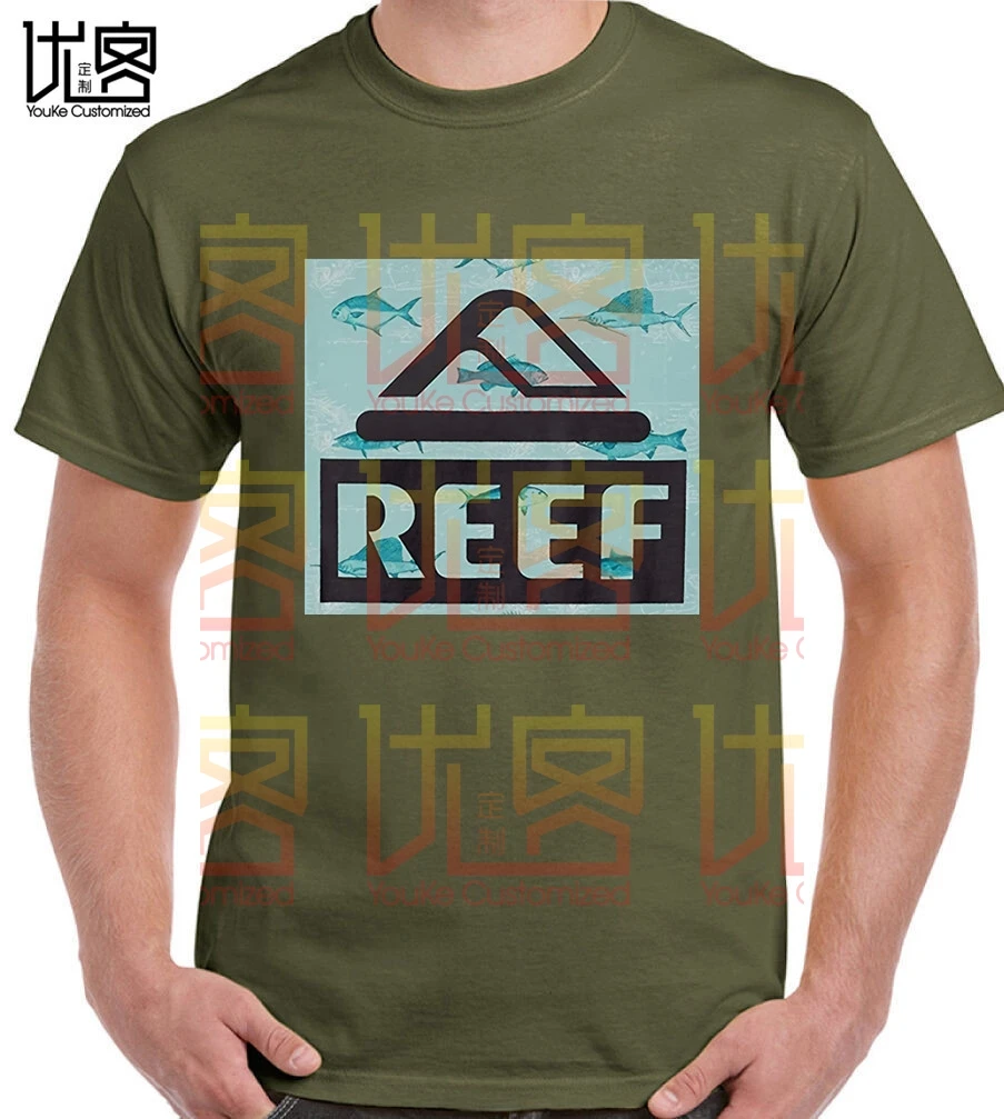 Мужская футболка с логотипом Reef коротким рукавом забавным принтом свободная