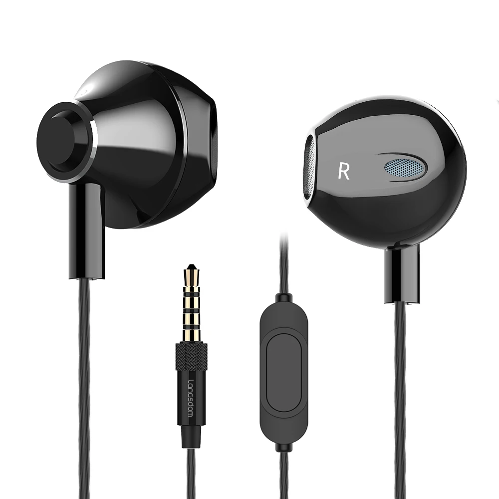 Black Langsdom проводная гарнитура, наушники-вкладыши для iPhone, стерео Hi-Fi наушники с микрофоном для Xiaomi, samsung, fone de ouvido, наушники - Color: Black