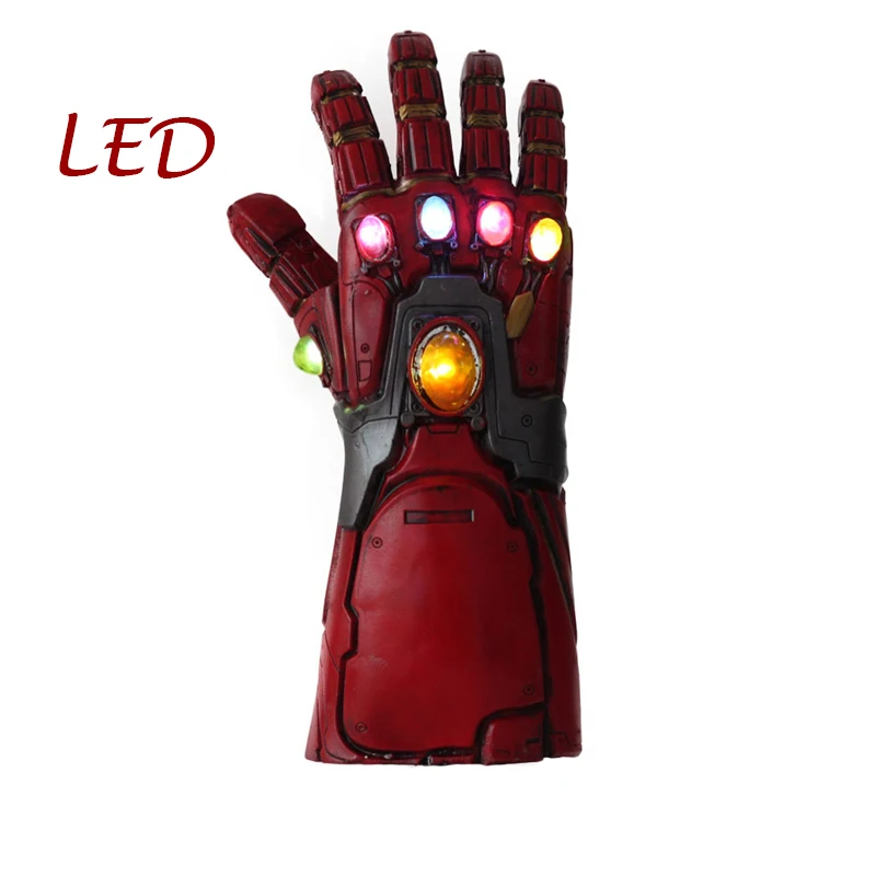 Костюм железных перчаток танос Бесконечность перчатка glovesSuperhero Халк Косплей Железный человек светодиодный латкс маски