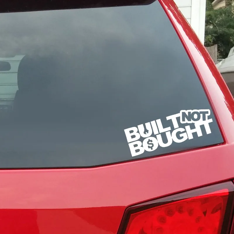 

Aliauto Cover Scratch Car Sticker Built Not Bought Funny Reflective Vinyl Decals Black/silver Decoration Accessories,14cm*5cm