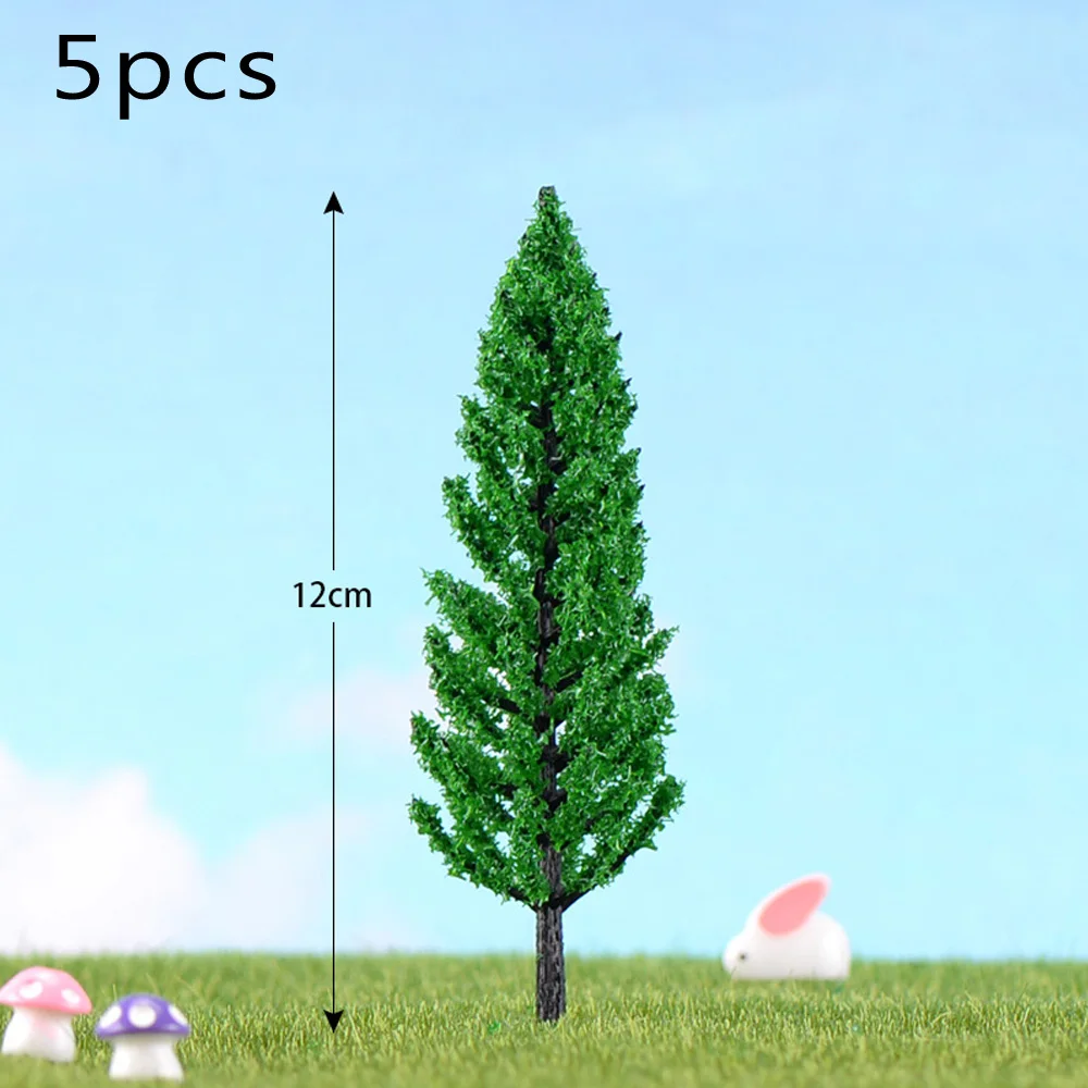 5 шт пластиковые миниатюрные модели деревьев для строительства поездов макет