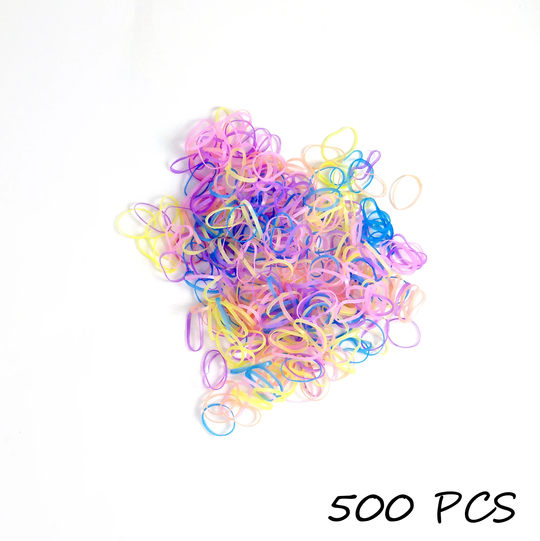 500 шт./лот красочные резинки для девочек детские эластичные волос держатель