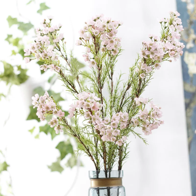 3 ветви сливы вишни искусственные шелковые цветы Сакура домашний стол Декор для