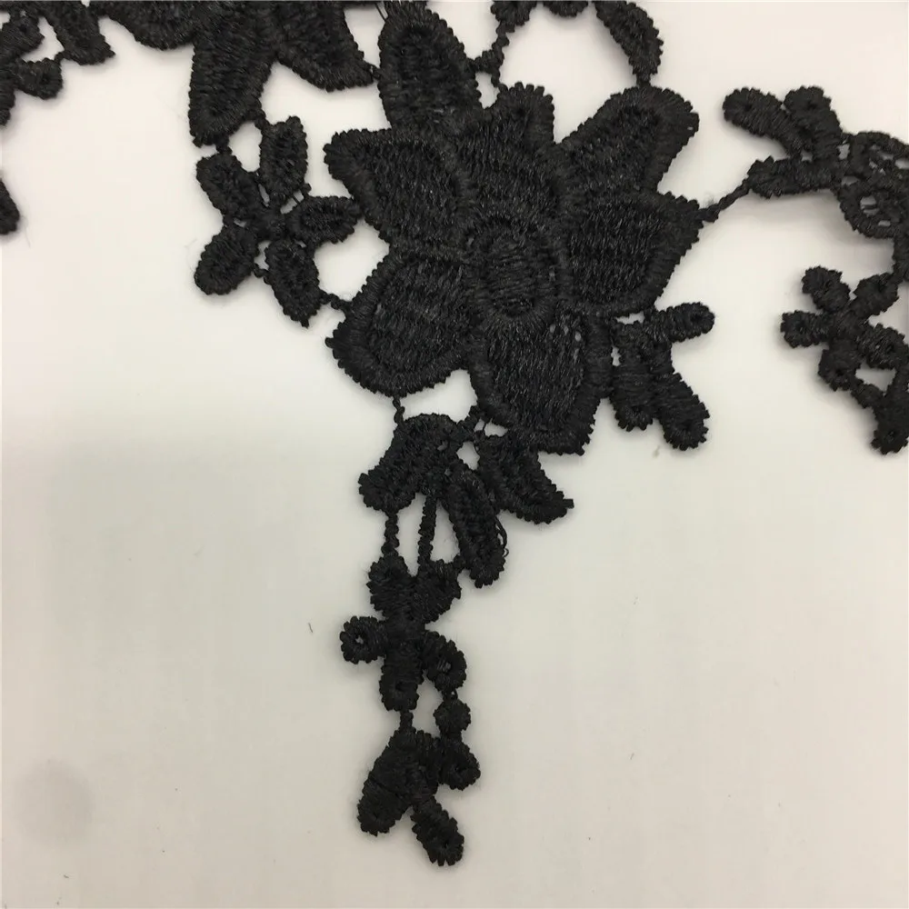 fashion style black Embroidered Lace Applique Embroidery Sewing on Patches Fabric Accessories YL258 a pair for sale | Дом и сад