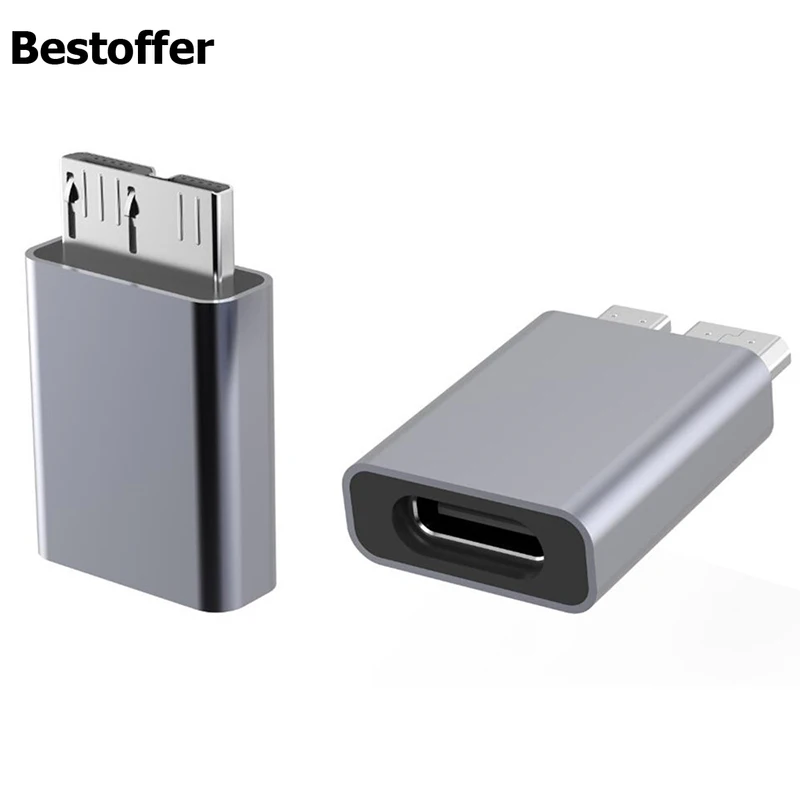 USB3.0 Micro B к Type-C папа женскому алюминиевому корпусу адаптер для Mac подключен