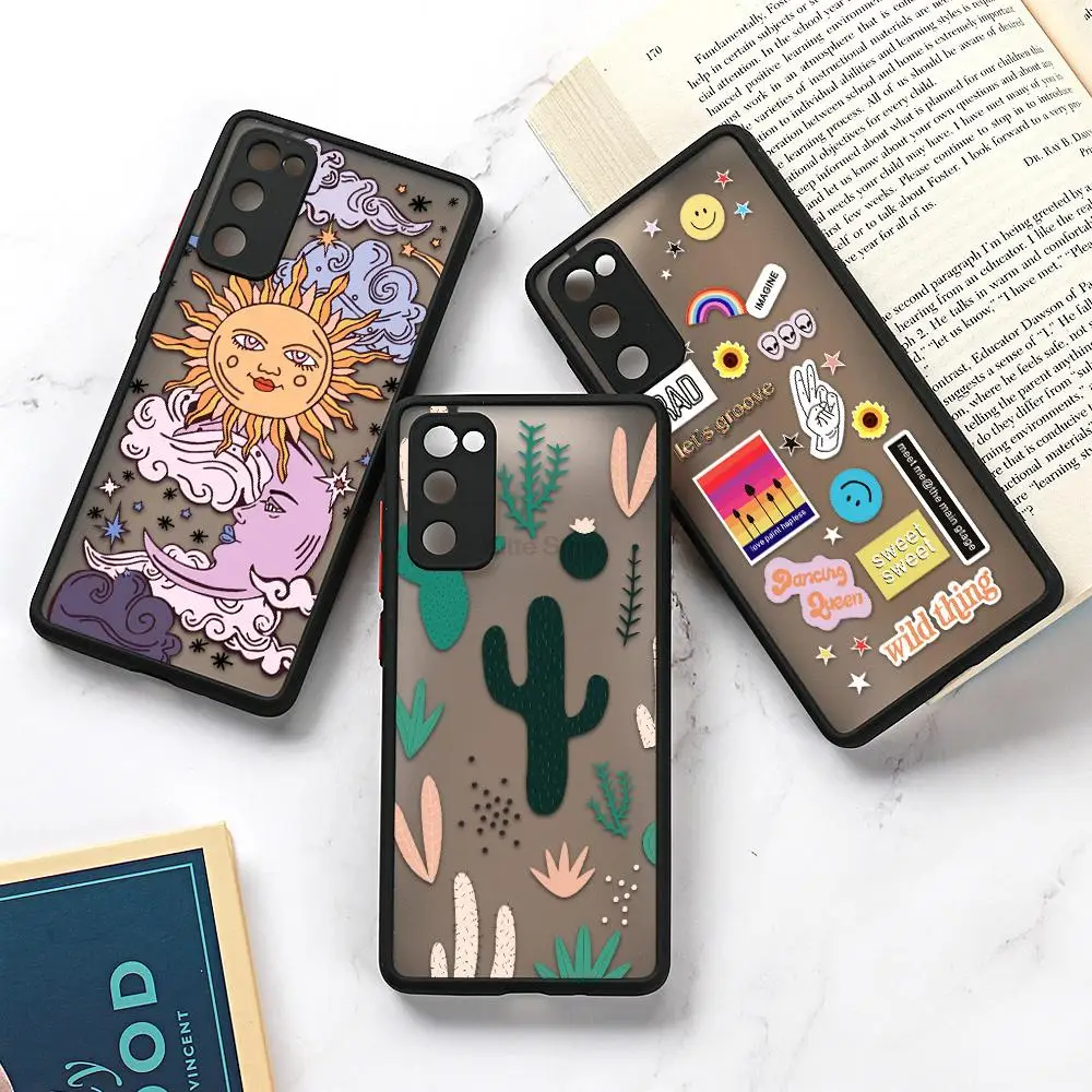 

For OnePlus 8 Pro Case Cute Art Painted Fundas Oneplus 9 Pro 9 8T 6T 7 Matte Transparent Silicone Case Camera Protection Cover