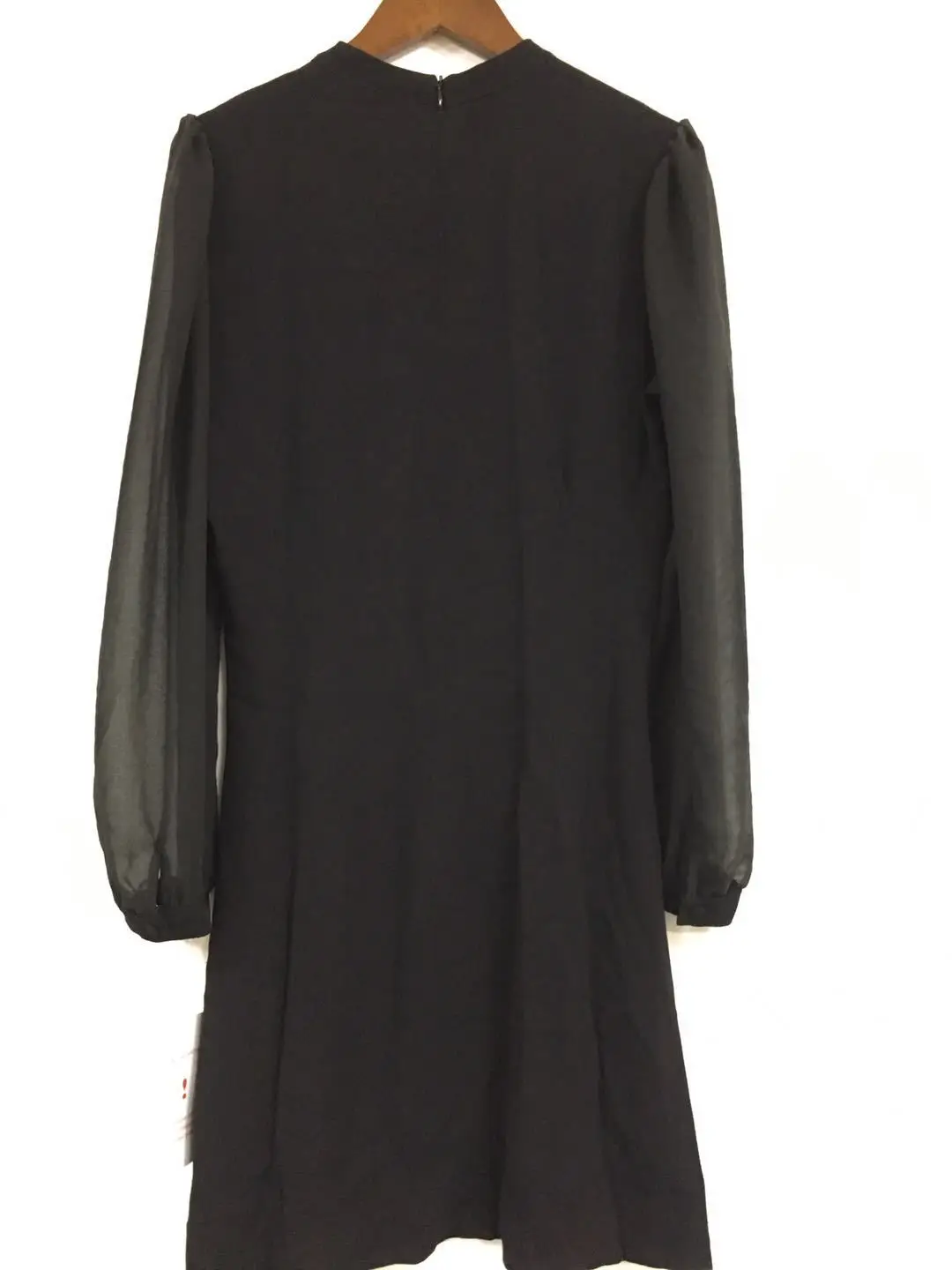 Новинка весны, элегантное черное платье с длинным рукавом, женское платье с разрезом