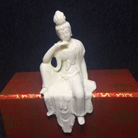 white suspended sitting guanyin statue modern art sculpture high end home furnishing feng shui buddhist decoration