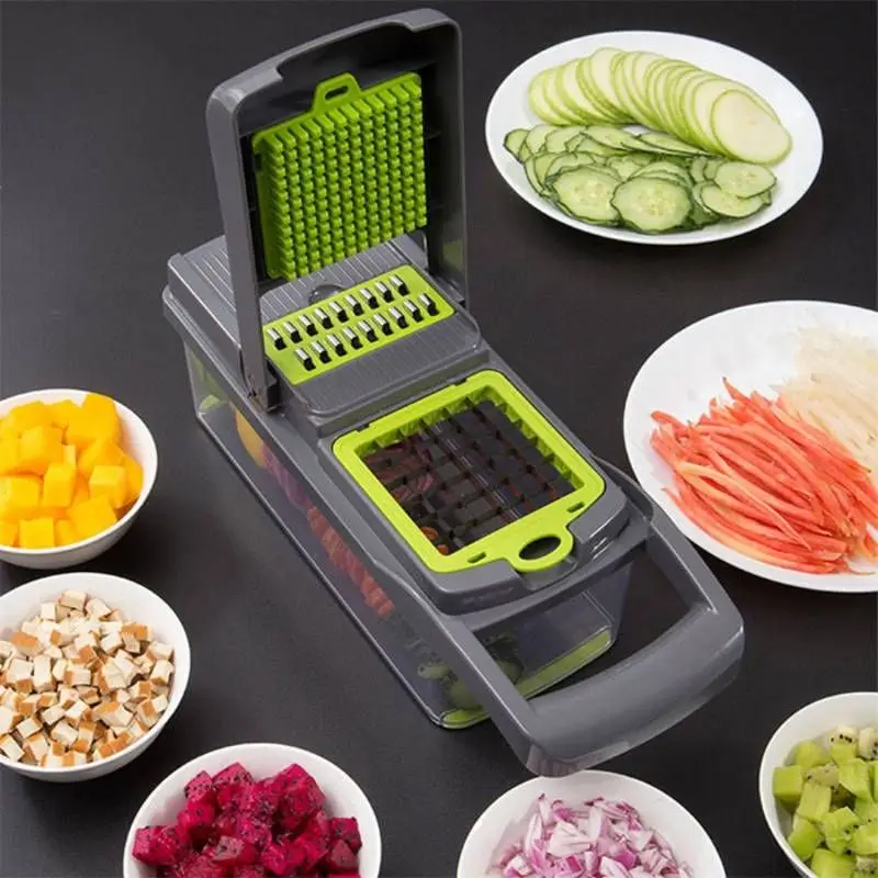 

Vegetable Cutter Multifunctional Slicer Fruit Potato Peeler Carrot Grater Kitchen Accessories Basket Vegetable Slicer