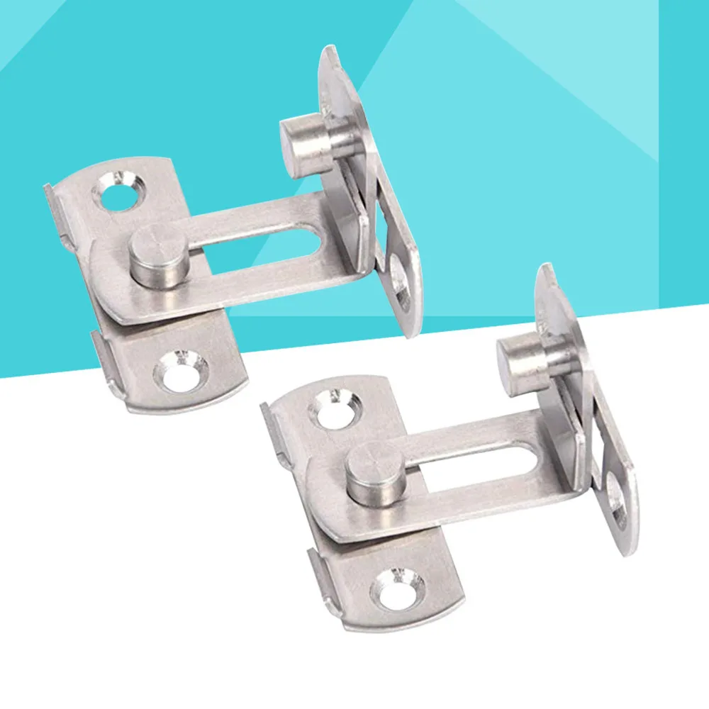 

2 PCS 0095 90 Degree Stainless Steel Right Angle Door Hasp Bending Buckle Bolt Sliding Lock Bolt for Doors an