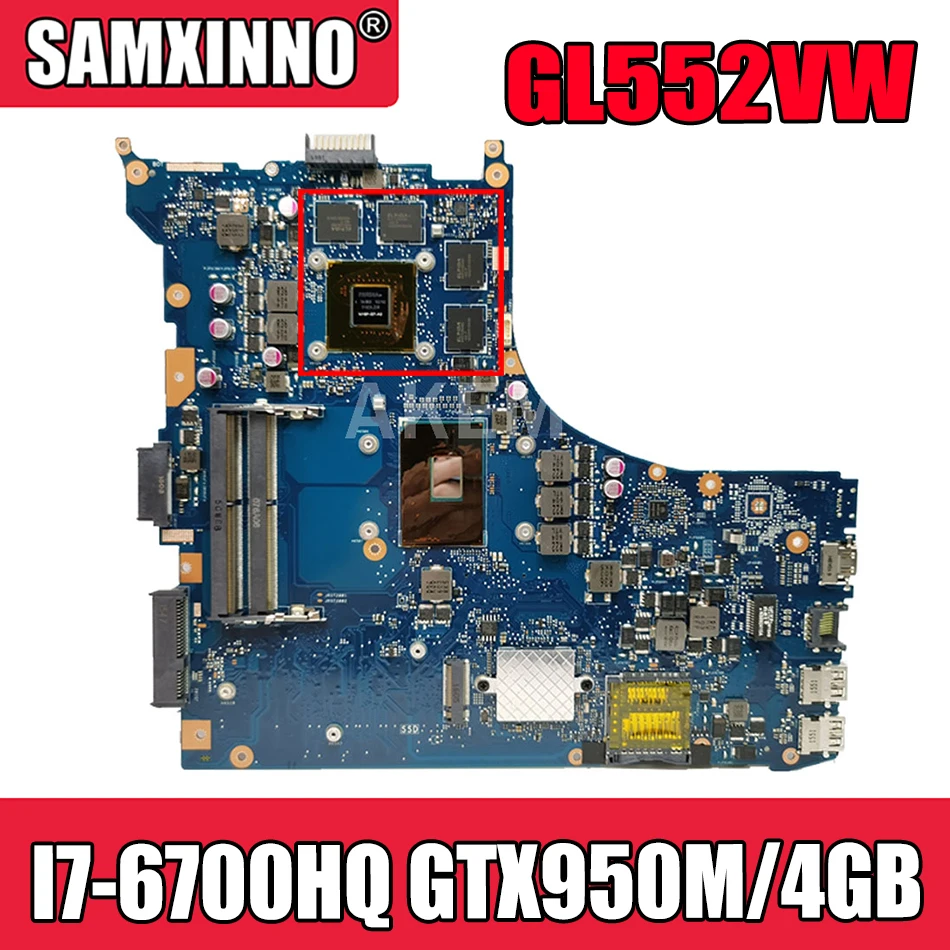 

GL552VW REV.2.0 материнская плата для ноутбука I7-6700HQ GTX950M/4 ГБ для ASUS ROG GL552VW GL552VX GL552V GL552VW тест материнской платы ok