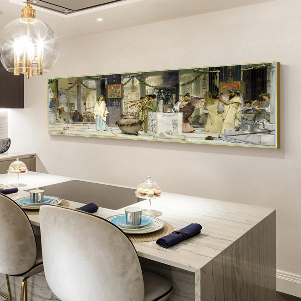 

Citon Lawrence Alma-Tadema《The vintage festival 》Canvas Oil Painting Artwork Poster Picture Modern Wall Decor Home Decoration